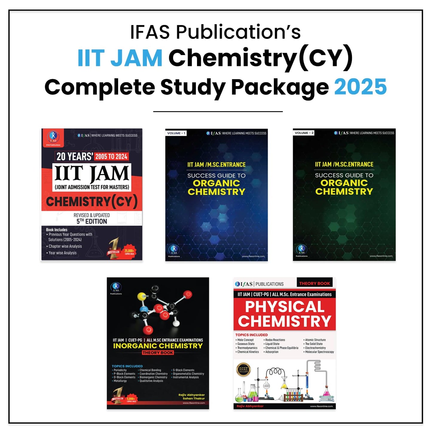 IIT JAM Chemistry Book Complete Study Materials ( 5 Books) - Theory and Previous year solved papers for CUET PG, TIFR and MSc Entrance